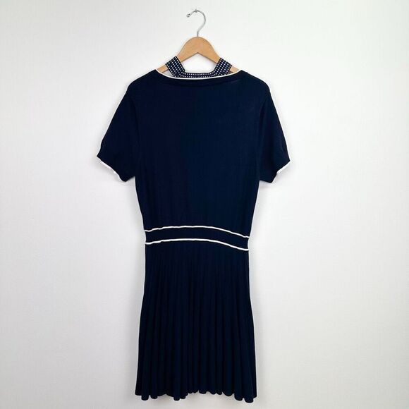Draper James Women’s Navy White Heart Dots Necktie Sweater Dress - Picture 3 of 11